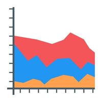 A flat icon of area diagram, editable design vector