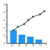 A flat editable icon of pareto analytics vector