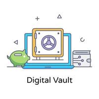 Modern style icon of digital vault vector