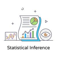 Business report with eye, statistical inference icon vector