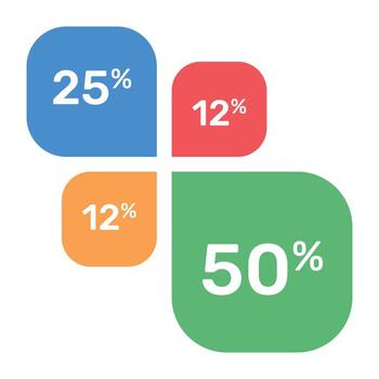 A descriptive informational chart icon in flat design vector