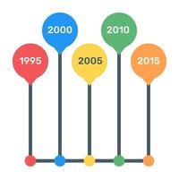 A binary tree diagram icon in flat design vector