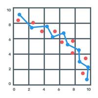 Data chart icon, flat editable vector