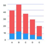 A flat editable icon of pareto analytics vector