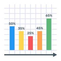 A flat icon of graphical representation vector