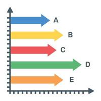 Graphical representation of a vertical bar chart, called a column graph vector