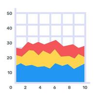 A flat icon of area diagram, editable design vector