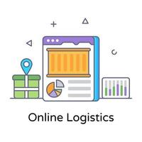 Trendy design of online logistics icon vector