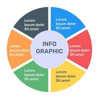 A circular arrows infographic icon in editable icon vector