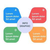 Squares infographic template icon in flat premium vector