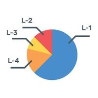 A modern infographic showing multi pie chart in flat icon vector