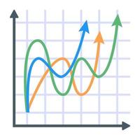 A flat icon of line graph vector