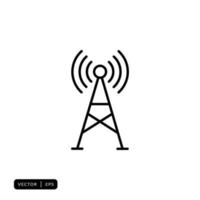 Tower Signal Icon Vector - Sign or Symbol