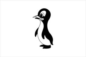 Cute Happy Penguine Vector. Penguine icon. Cute penguin icon in flat style. Cold winter symbol. Antarctic bird, animal illustration. Penguin Cartoon Illustration.