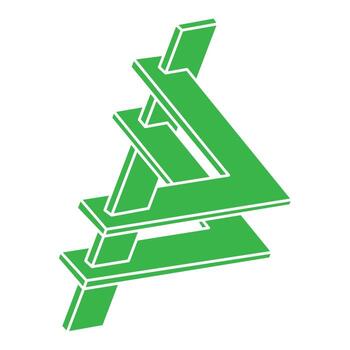 Impossible optical illusion shapes. Logo. Optical art objects. Impossible figures. Line art. Unreal geometric object. vector