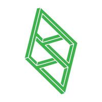 Logo. Impossible shapes, optical illusion, vector. Optical art objects. Geometric figures. Line art. vector