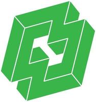 Logo. Impossible shapes, optical illusion, vector. Optical art objects. Geometric figures. Line art. vector