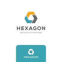 logotipo hexagonal con combinaciones de colores vector