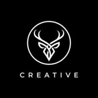 Deer head logo in abstract style vector