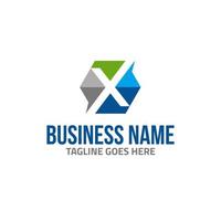Creative Letter X logo design with multiple color vector