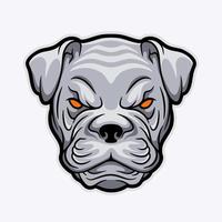 bulldog enojado con color gris y negro vector