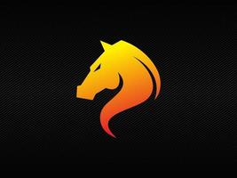 Modern horse head badge logo with yellow and red RGB colors vector