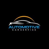 logotipo de servicios de automóviles automotrices con fondo negro vector