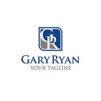 GR initial logo with blue and gray color vector