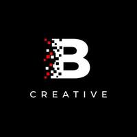 Letter B logo design template with with debris effect vector