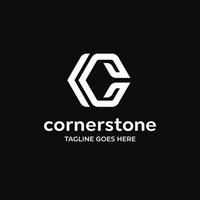 Letter C logo design template with black and white color vector