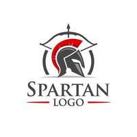 Spartan logo with bow and spartan helmet vector