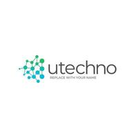 Digital technology logo with internet traffic icon vector