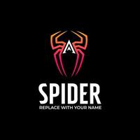 logo de araña con la letra a vector