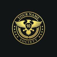 Badge logo with eagle and star as the main image vector