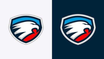 Eagle head sport badge logo vector