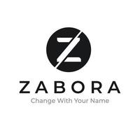 Z initial logo with black and white circle vector