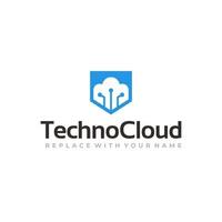 Cloud technology logo with a simple style vector
