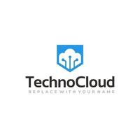 logotipo de tecnología en la nube con un estilo sencillo vector