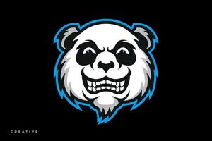 Panda mascot esport logo vector