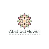 Abstract flower logo with soft colors and white background vector