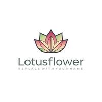 logotipo de flor de loto con colores suaves vector