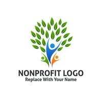 Nonprofit logo with a tree illustration vector