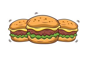 Burger vector illustration with white background