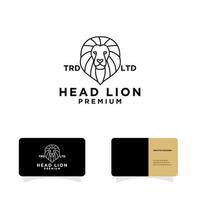 lion king animals head black line logo vector