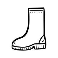 Hand drawn garden boot. Doodle vector