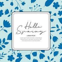 Hello spring banner background template with colorful flower.Can be use social media card, voucher, wallpaper,flyers, invitation, posters, brochure. vector