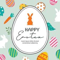 Happy easter egg greeting card background template.Can be used for social media, invitation, ad, wallpaper,flyers, posters, brochure. vector