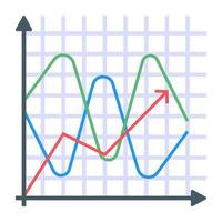 un icono plano de gráfico de líneas vector