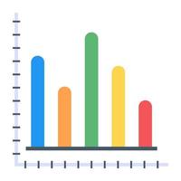 Bar chart flat icon design vector