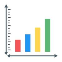 Bar chart flat icon design vector